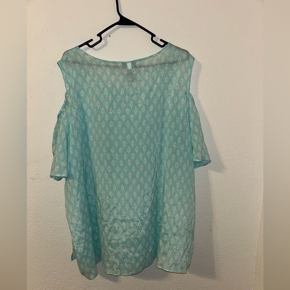 Catherines Green Patterned Blouse - image 4